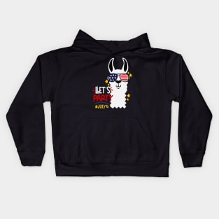 Funny Llama Let's Party 4th Of July Gift Kids Hoodie